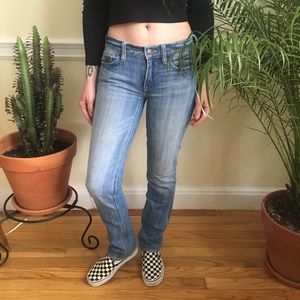 Jcrew low rise boot cut jeans.